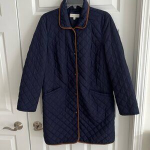 Talbots Quilted Navy Coat
